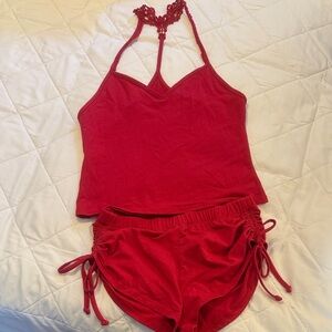 Chic Red Women's Pajama Set